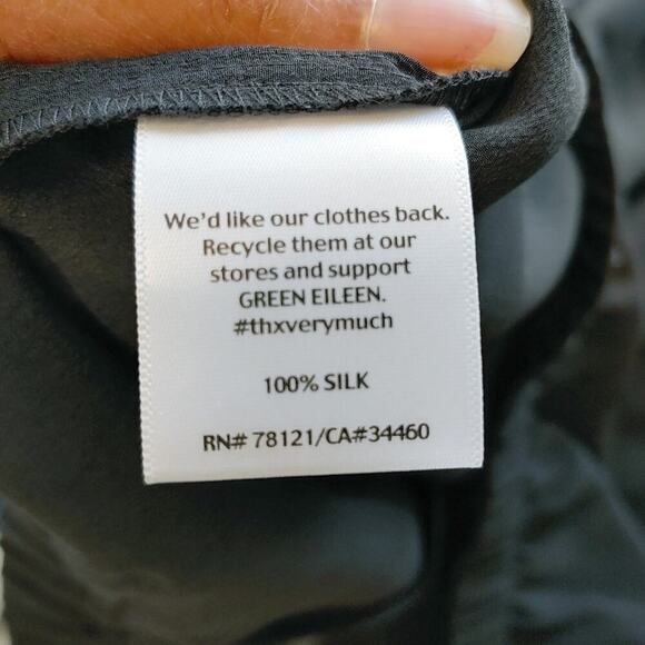 Eileen Fisher Black Silk Crepe de Chine Zip Front Jacket Sz M - Picture 10 of 11